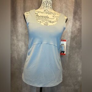 Danskin Light Blue Women's Tank Top with Built-in Shelf Bra Medium New With Tags